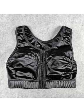 Enell NL100 High Impact Front Closure Black Sports Active Gym Workout Bra Size 0